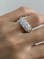 Regal-3 Rows Oval Diamonds Ring